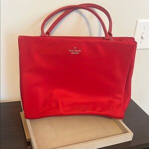 Kate Spade Red Tote Bag with Gold Hardware